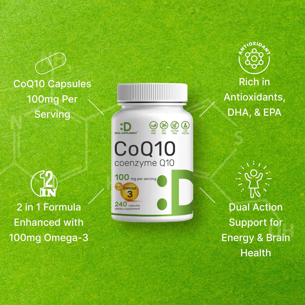 DEAL SUPPLEMENT cápsulas junto a vaso de agua como guía de uso sencillo