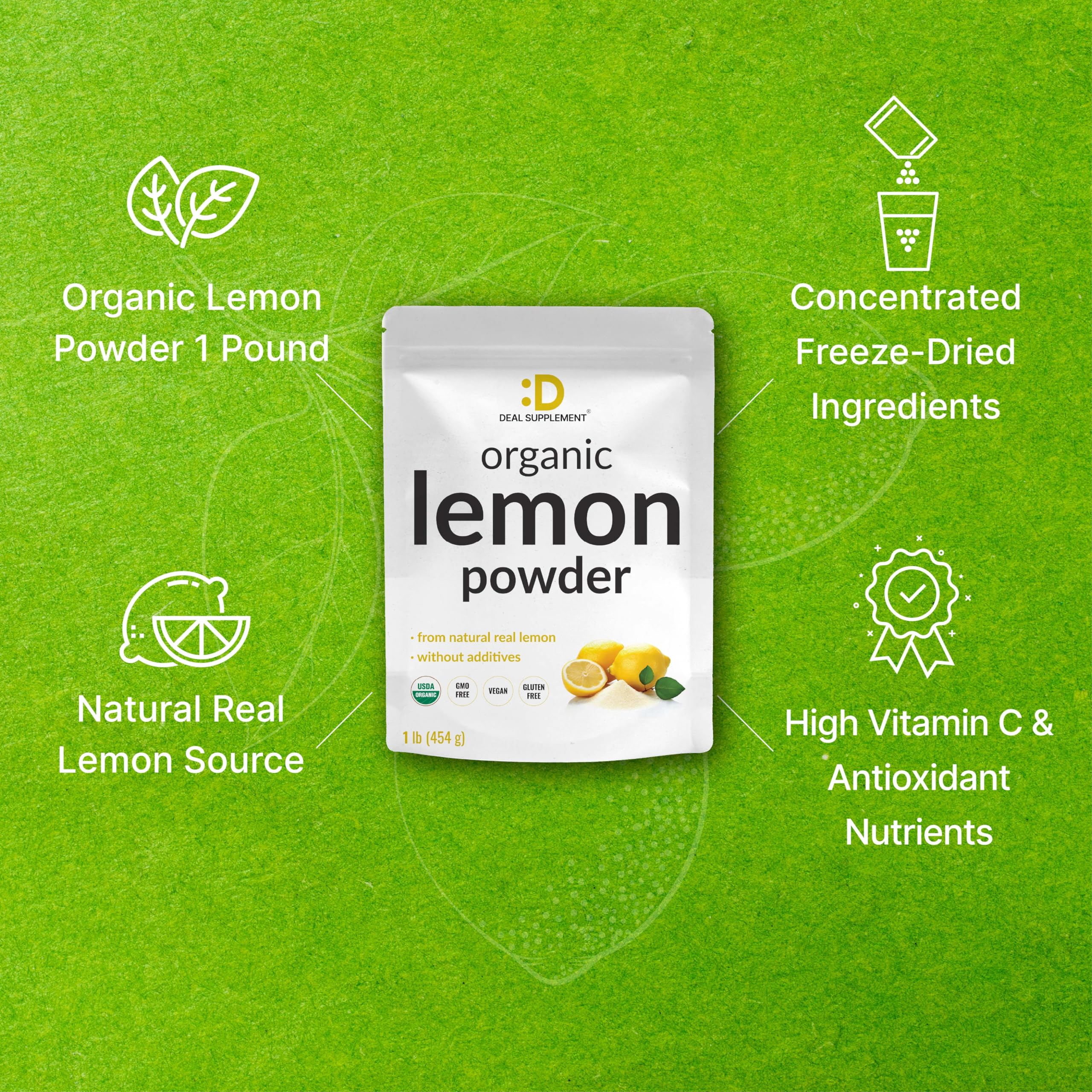 DEAL SUPPLEMENT vaso de limonada preparada con polvo para sabor natural inmediato
