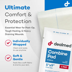 Dealmed almohadilla desplegada mostrando textura no tejida y confort