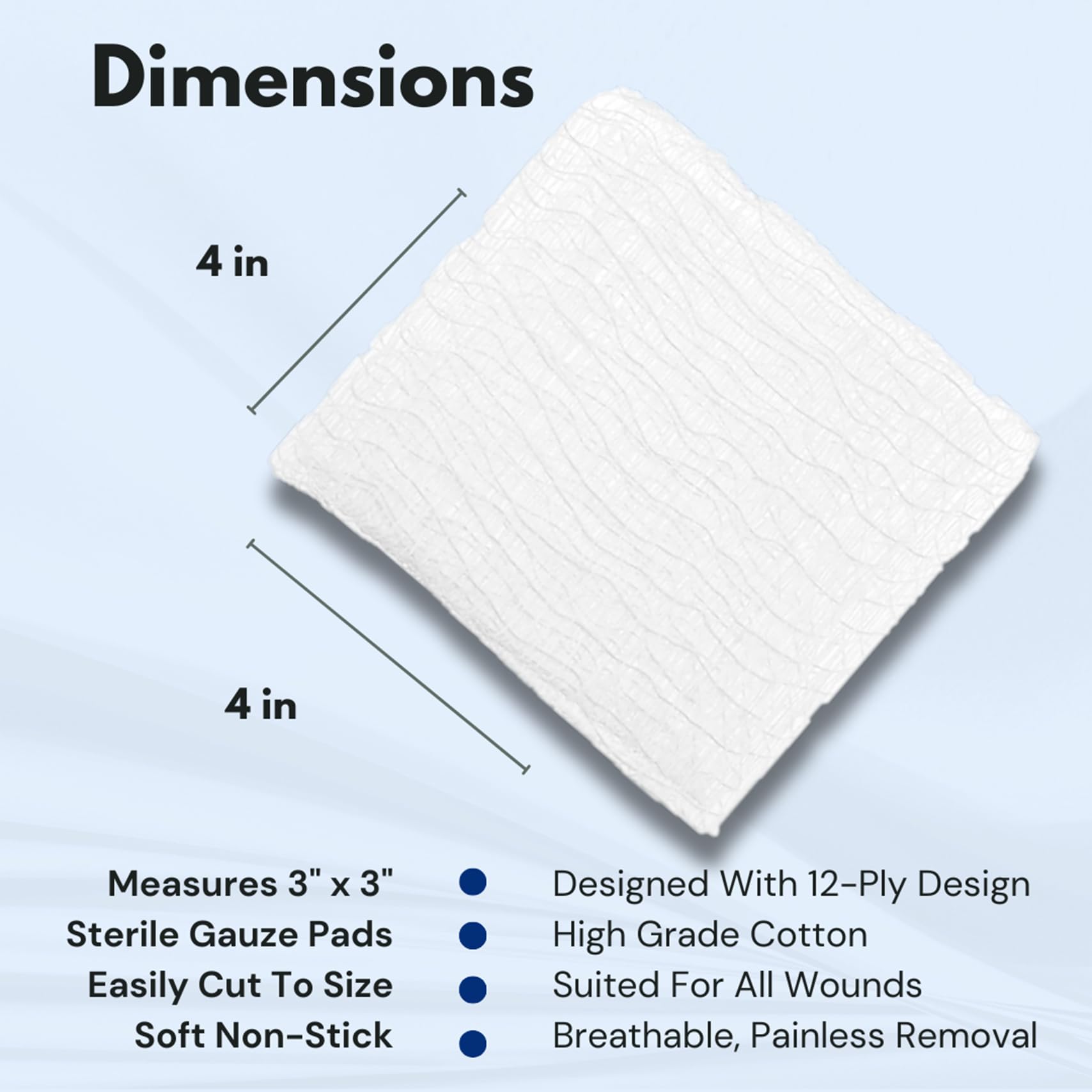 Dealmed compresa envuelta individualmente mostrando esterilidad y protección