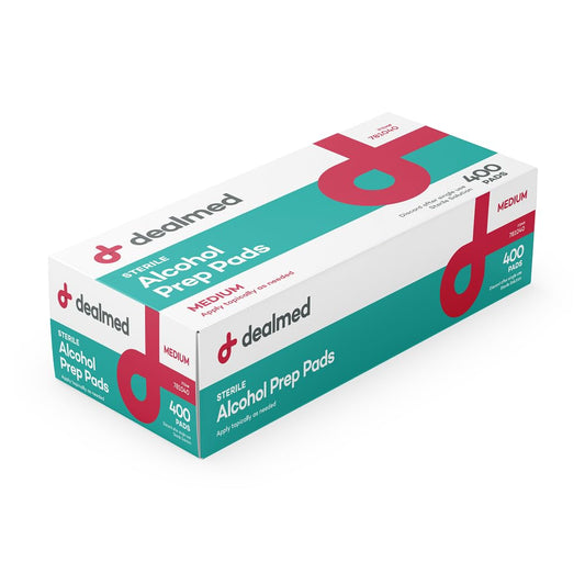 Dealmed empaque frontal 400 unidades mostrando ahorro y disponibilidad