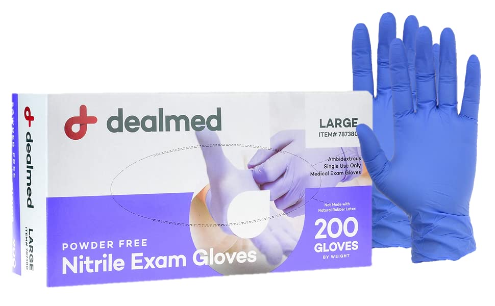 Dealmed empaque frontal mostrando caja apilable y cantidad 200 útil para almacenamiento