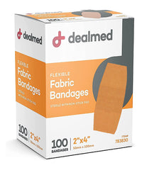 Dealmed frente del empaque mostrando la cantidad 100 y beneficio higiene