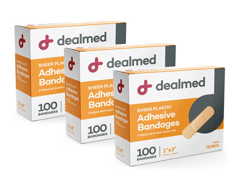 Dealmed frente del paquete muestra 300 unidades y conveniencia
