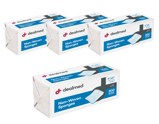 Dealmed empaque frontal mostrando cantidad y presentación, práctico para almacenamiento