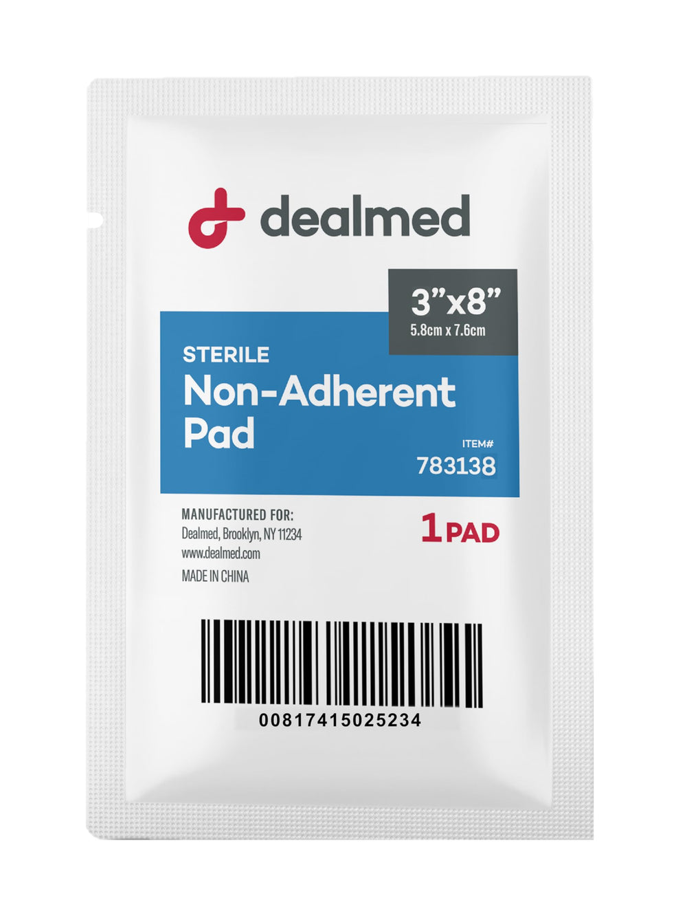 Dealmed gasa estéril vista frontal, protección segura