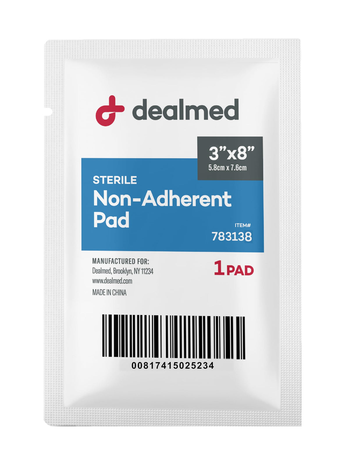 Dealmed gasa estéril vista frontal, protección segura