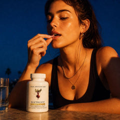 Dear Apothecary cápsulas en mano humana, portabilidad y facilidad de consumo