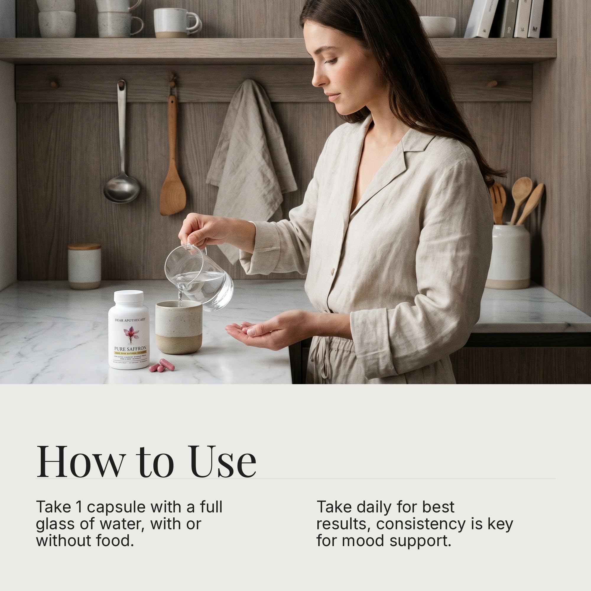 Dear Apothecary etiqueta con lista de ingredientes y número de lote verificados
