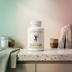 Dear Apothecary etiqueta de ingredientes mostrando vitaminas y minerales clave
