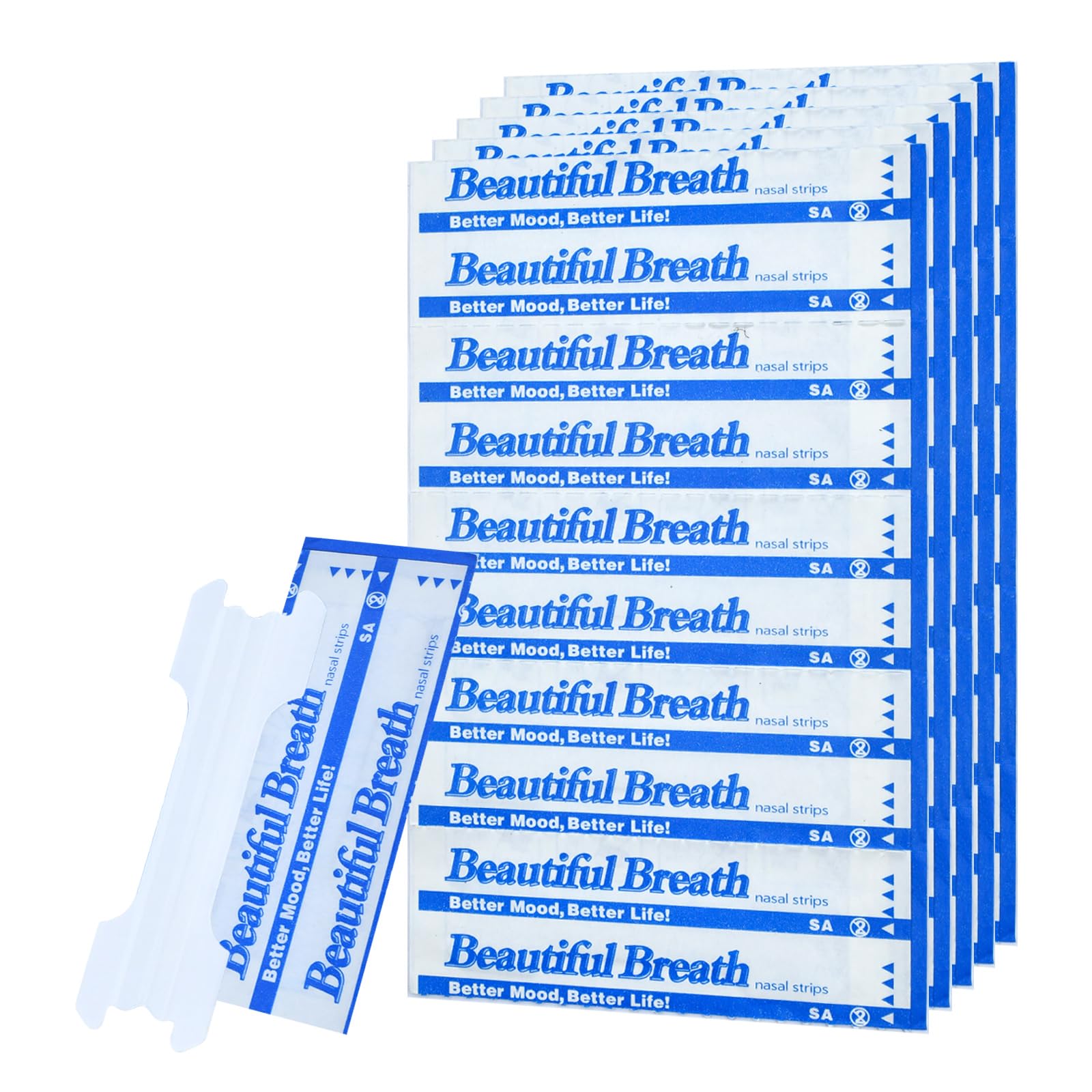 Debaishi empaque frontal transparente mostrando 100 tiras, apariencia discreta