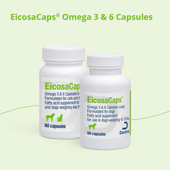 Dechra EicosaCaps etiqueta con información nutricional visible y clara para propietarios