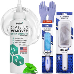 DeEnti frasco 8oz de gel menta mostrando etiqueta y beneficio suavizante