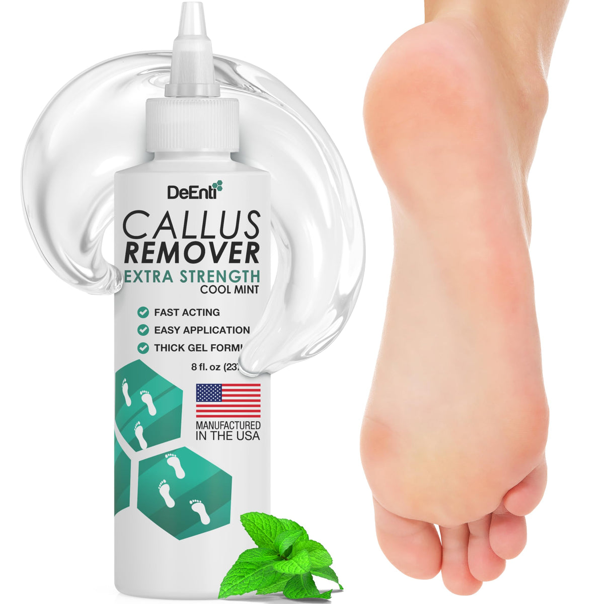 DeEnti frente del envase mostrando 8 oz y beneficio profesional