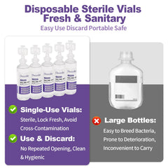DEERSHY vial sostenido en mano para comparar tamaño y portabilidad