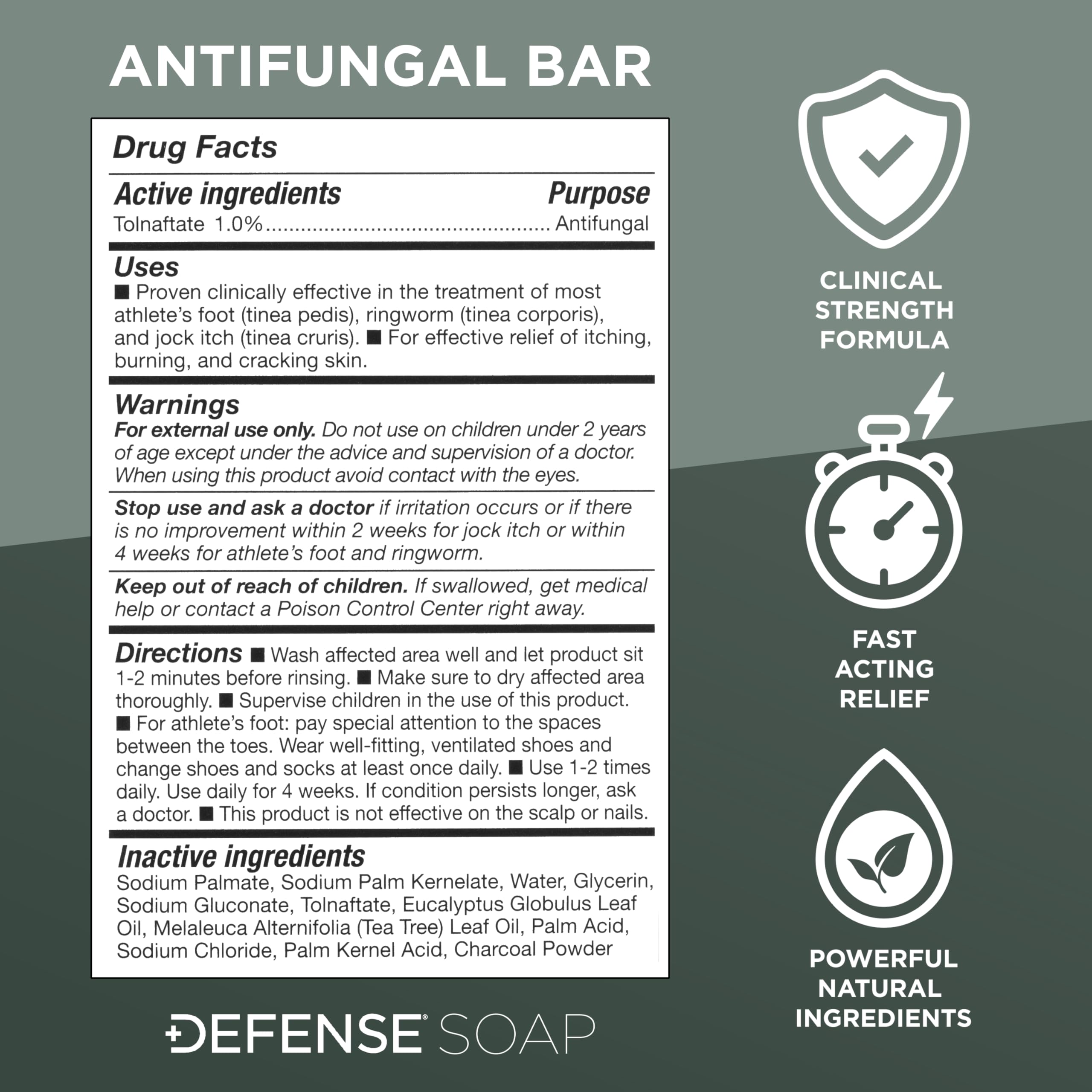 Defense Soap comparación de tamaño con mano, práctico para torneos
