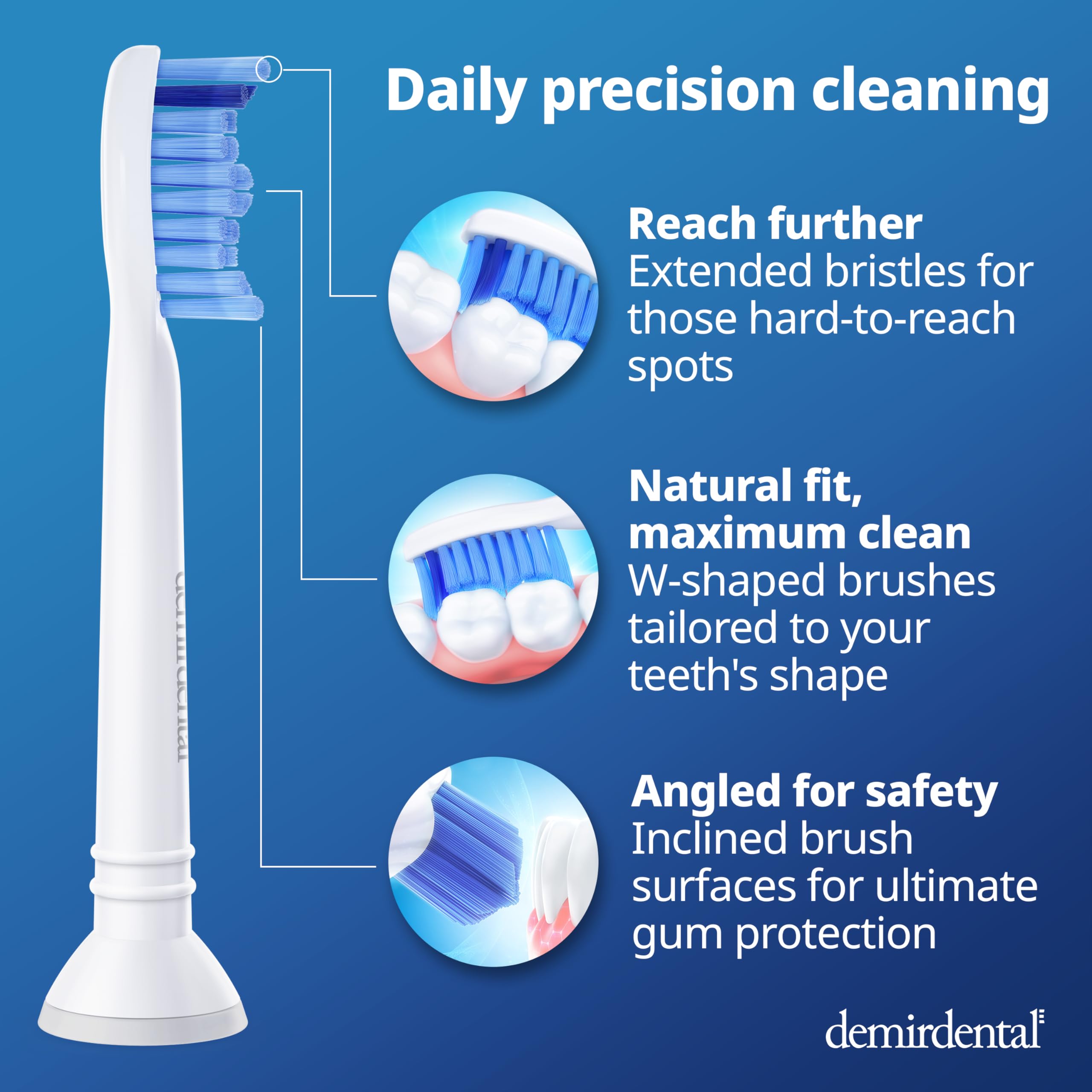 demirdental cabezal montado en mango Philips Sonicare demostrando ajuste seguro