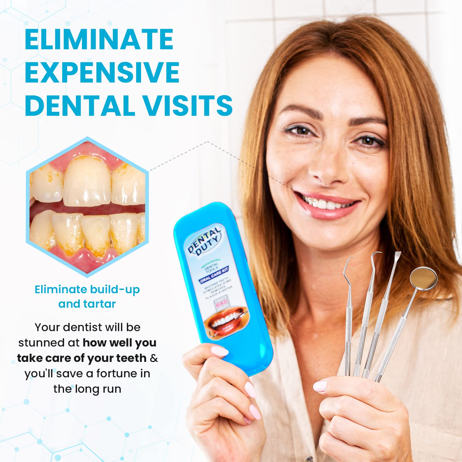 Dental Duty espejo oral mostrado de cerca para inspección precisa en boca