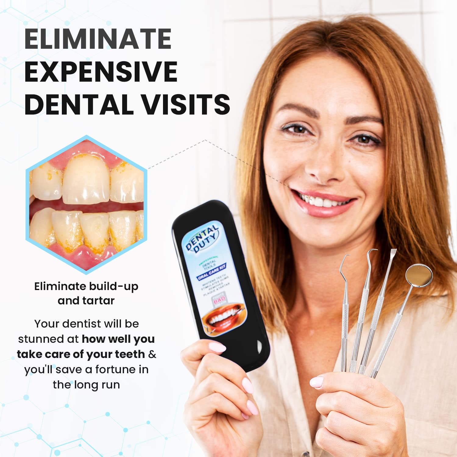 Dental Duty detalle de punta del raspador para eliminación precisa de placa