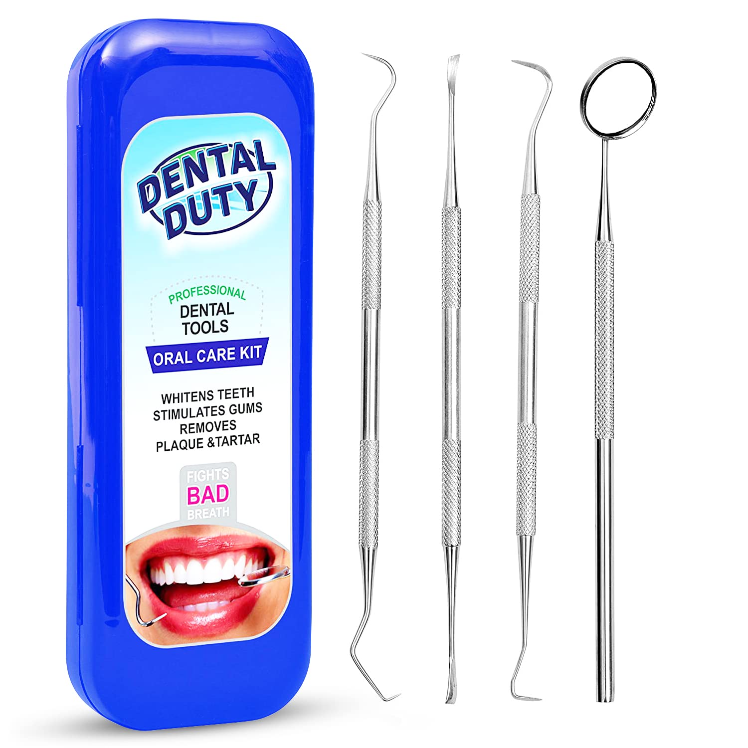 Dental Duty empaque frontal mostrando herramientas claras y organizadas