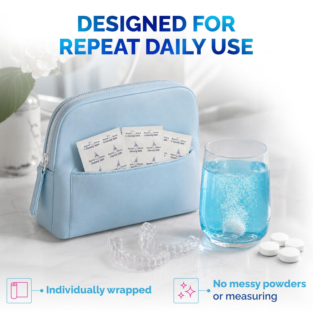 Dental Duty comparación antes y después en retenedor con menos manchas
