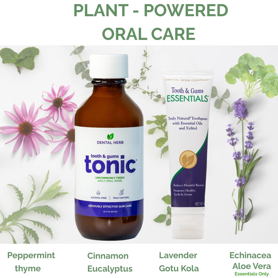 Dental Herb Company tónico textura y gota ilustrando enjuague suave