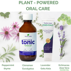 Dental Herb Company tónico textura y gota ilustrando enjuague suave