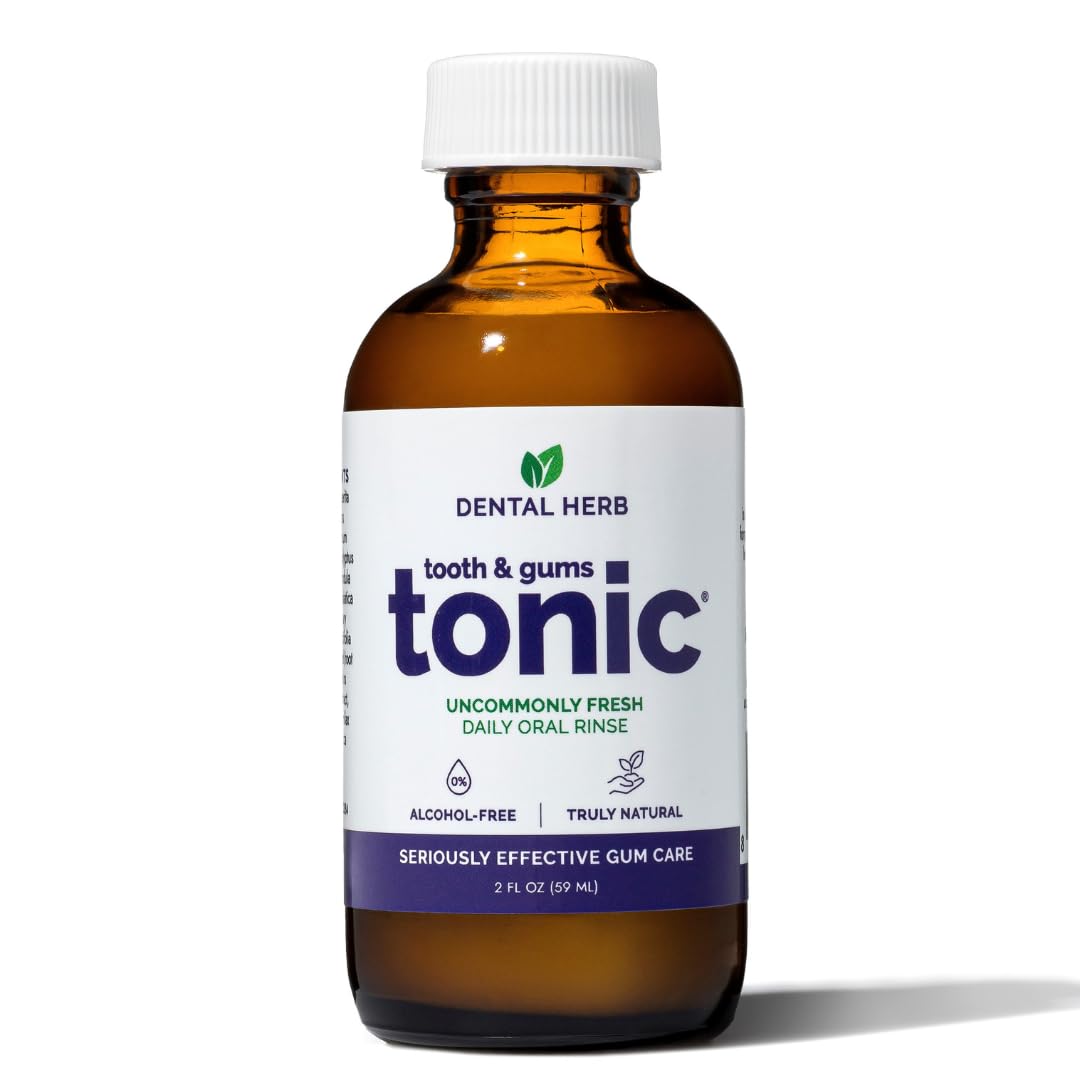 Dental Herb Company envase frontal 2 oz mostrando tamaño compacto y portabilidad