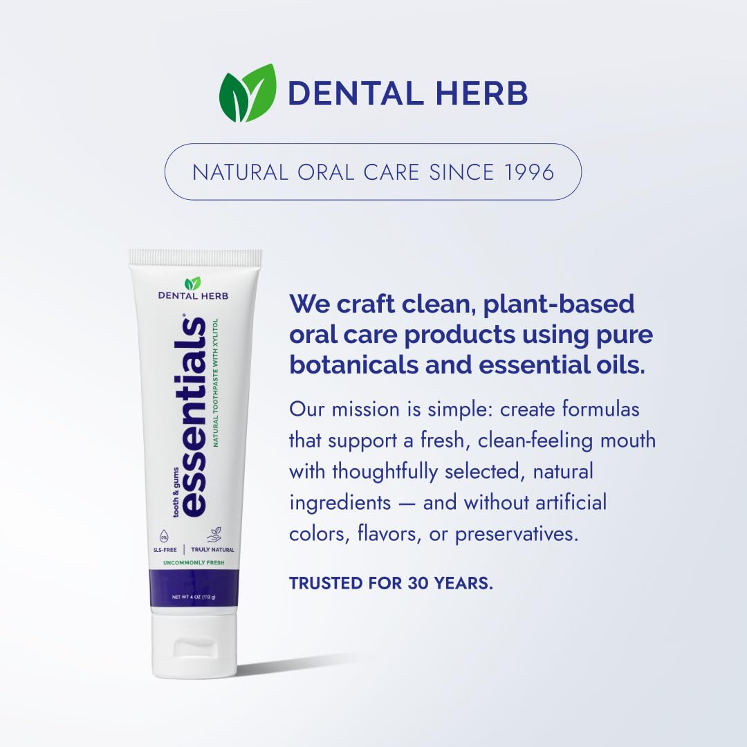 Dental Herb Company etiqueta con lista de ingredientes para transparencia