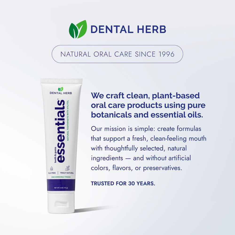 Dental Herb Company etiqueta con lista de ingredientes para transparencia
