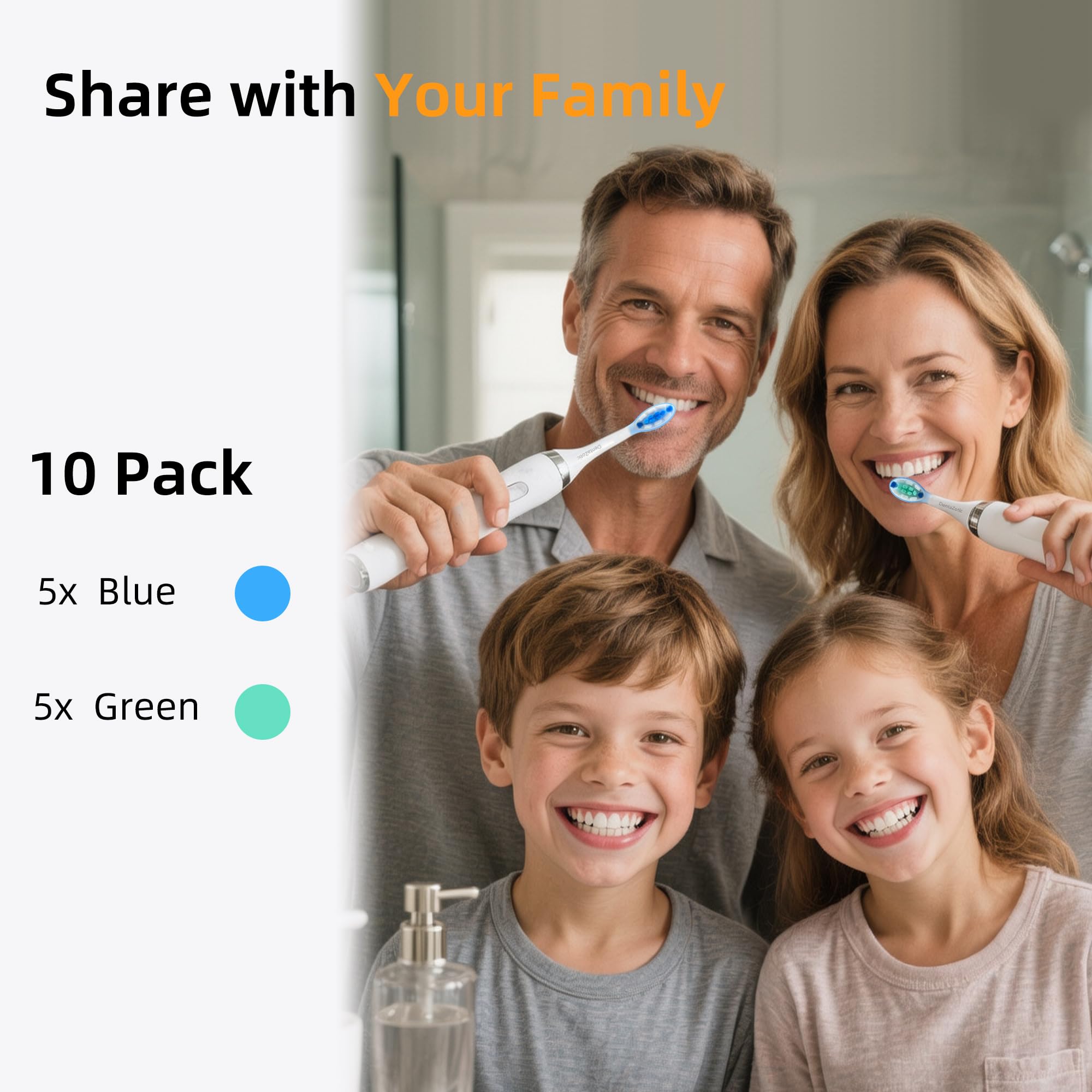 DentaZotic empaque del pack de 10 recambios listo para almacenar