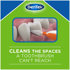 DenTek cepillo interdental en uso limpiando entre brackets con control y suavidad
