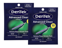 DenTek empaque frontal mostrando 32 unidades y beneficio de limpieza