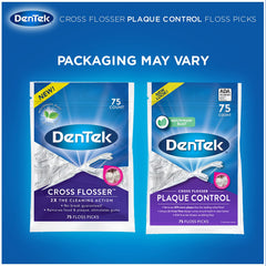 DenTek detalle del hilo en X que mejora contacto con superficie dental