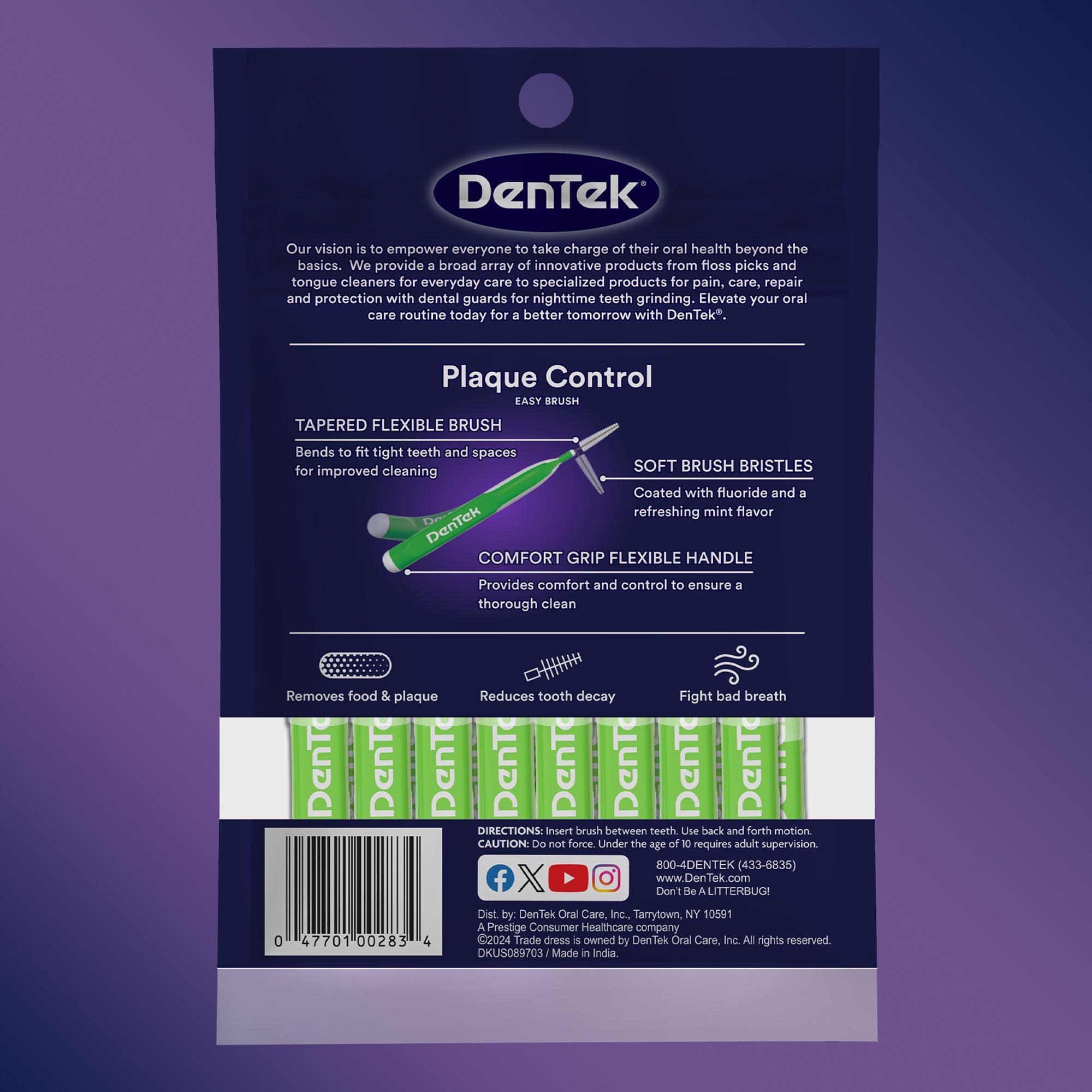 DenTek estuche de viaje con cepillos listos para higiene interdental fuera de casa