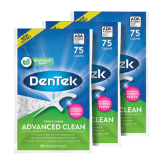 DenTek embalaje frontal mostrando 225 floss picks y conveniencia