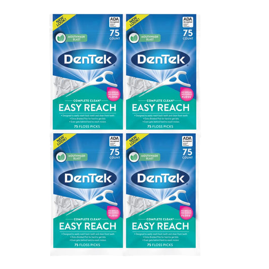 DenTek empaque frontal 75 ct mostrando cantidad y diseño práctico