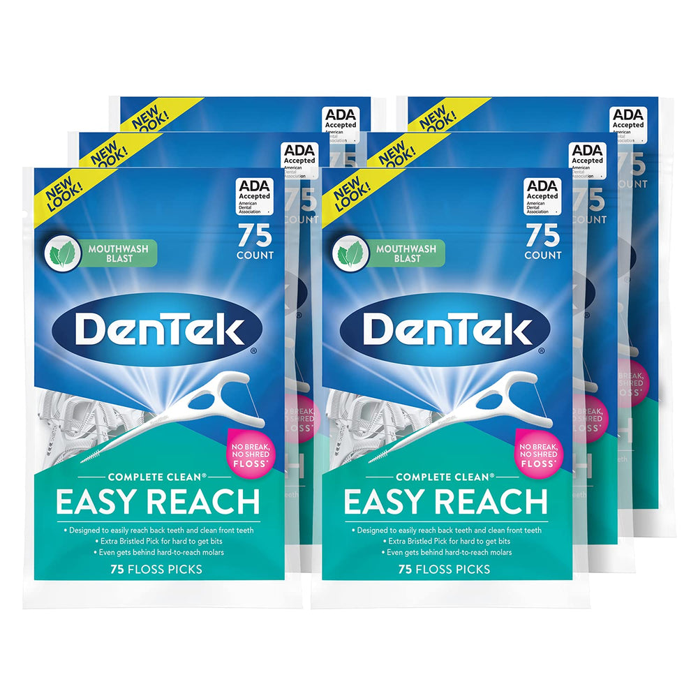 DenTek vista frontal del empaque mostrando 75 unidades y beneficios