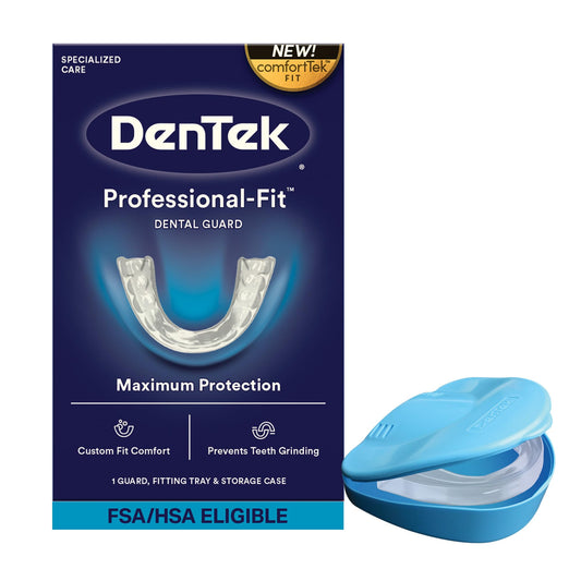 DenTek protector frontal en su empaque mostrando comodidad