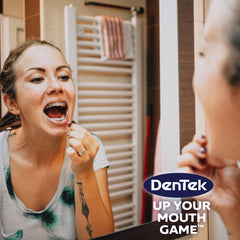 DenTek etiqueta del sabor Mouthwash Blast Mint que aporta sensación fresca al usar
