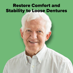 Dentadura ajustada con Dentemp Reline-It mostrando mejor sujeción y estabilidad