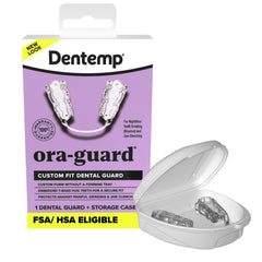 Dentemp Ora-Guard vista frontal del empaque mostrando el protector cómodo