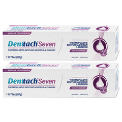 DENTTACH frente del empaque mostrando pack de dos, ofrece confianza y duración