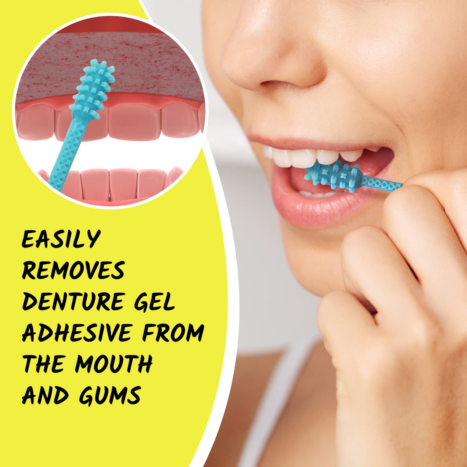 DENTURE DART después de limpieza con agua y jabón, listo para usar
