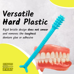 DENTURE DART retirando adhesivo de la encía demostrando precisión segura