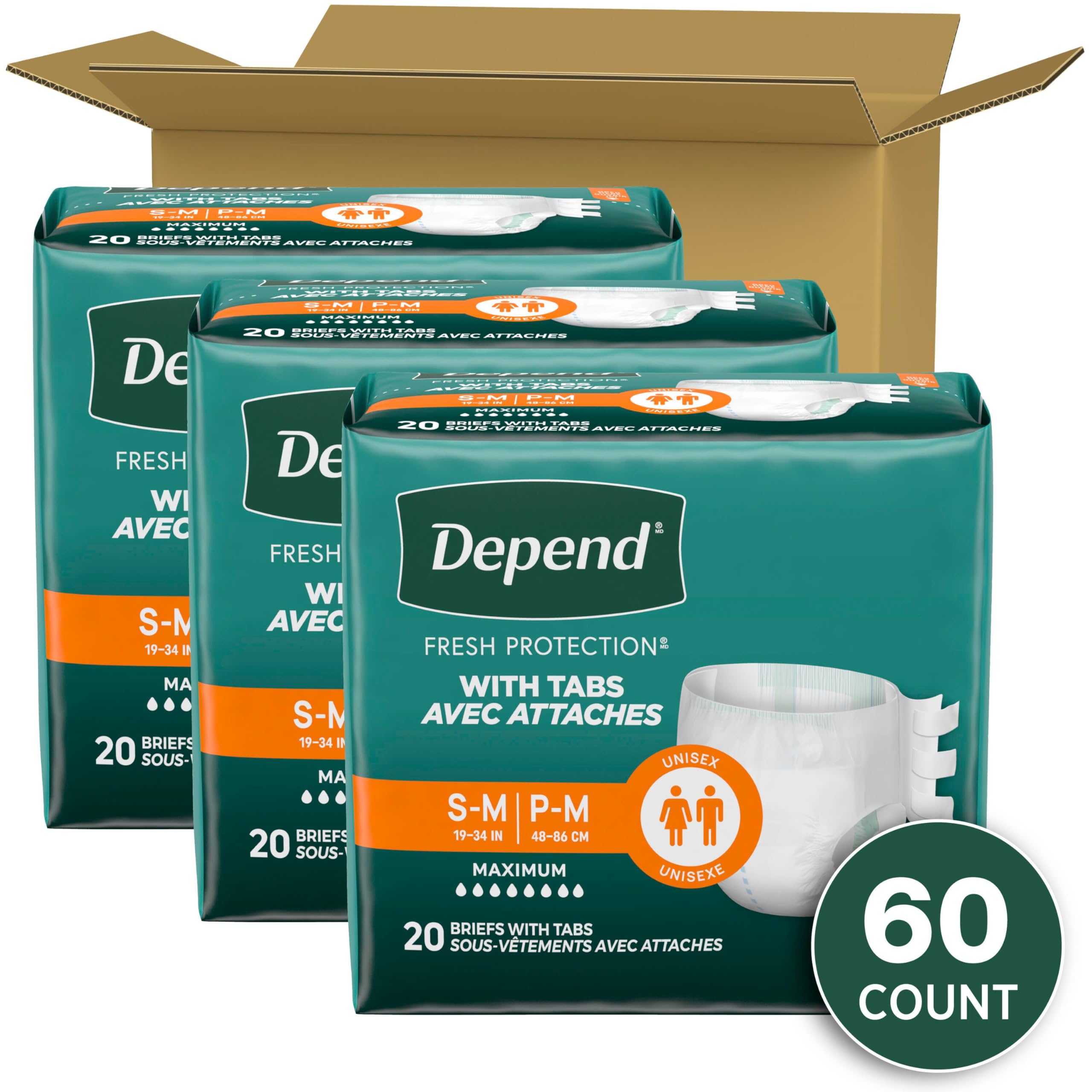 Depend pestañas EasyGrip detalladas para cambios rápidos