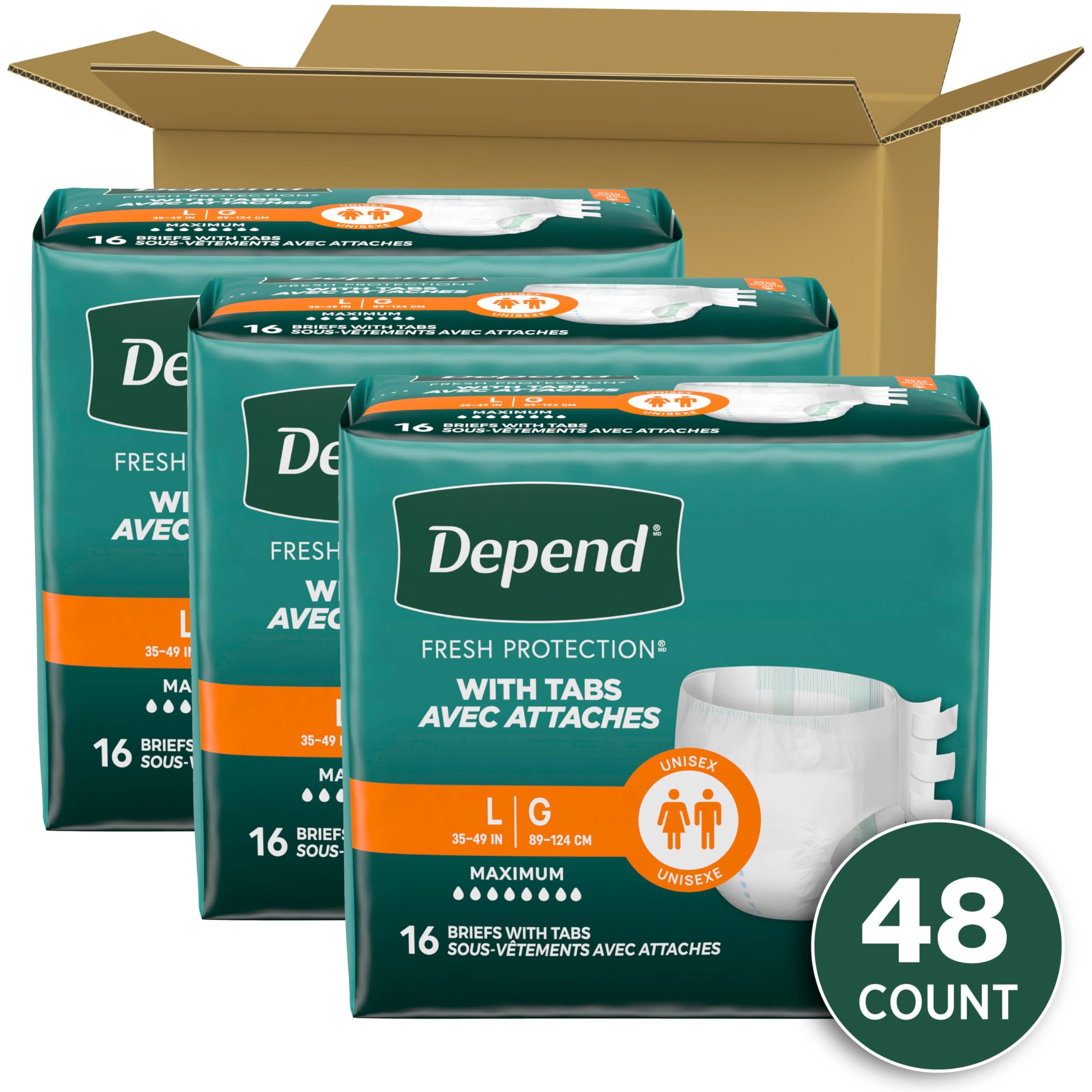 Depend detalle de pestañas EasyGrip para cambios rápidos y seguros