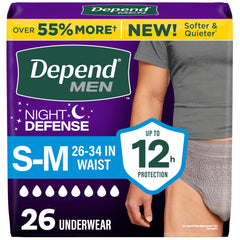 Depend paquete frontal nocturno 26 unidades mostrando protección confiable
