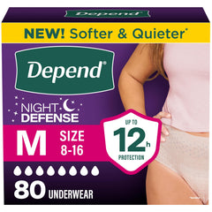 Depend paquete frontal mostrando 80 unidades y beneficio de protección extendida