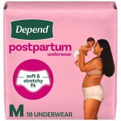 Depend paquete frontal mostrando 18 unidades y protección máxima